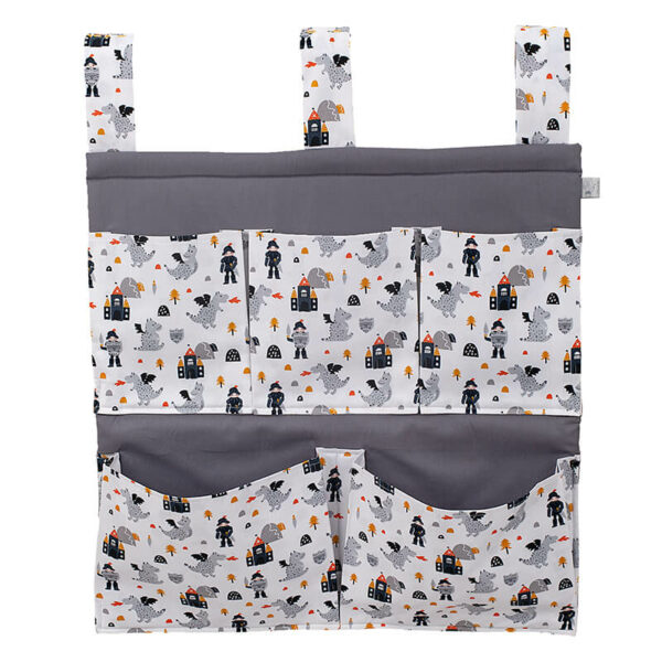 Θήκη οργάνωσης κούνιας από βαμβάκι Oeko-Tex με Knight Castle print | Karfitsomenosgatos