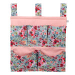 Θήκη οργάνωσης κούνιας από βαμβάκι Oeko-Tex με Watercolour Flowers Μint print | Karfitsomenosgatos