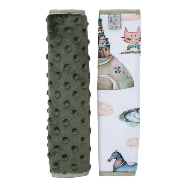 Βαμβακερά προστατευτικά ζώνης ασφαλείας 2 όψεων με print Fairytale | Karfitsomenosgatos