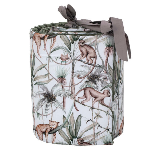 Βαμβακερή προστατευτική πάντα κούνιας με print Jungle Animals