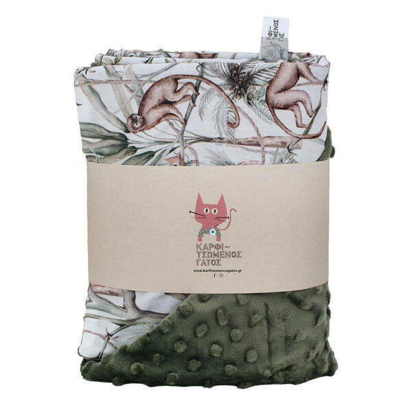 Βρεφική βελουτέ κουβέρτα με print Jungle Animals