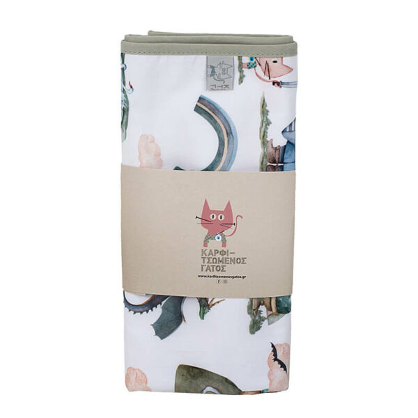 Αδιάβροχο κάλυμμα αλλαγής πάνας από βαμβάκι Oeko-Tex με Fairytale print