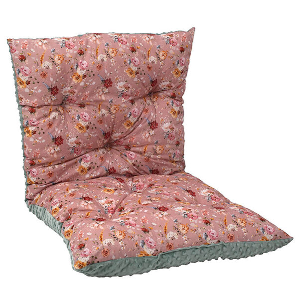 Βαμβακερό μαξιλάρι δαπέδου 2 όψεων με Golden Flowers print | Karfitsomenosgatos