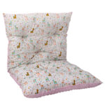 Βαμβακερό μαξιλάρι δαπέδου 2 όψεων με Lama Cactus Party White print | Karfitsomenosgatos