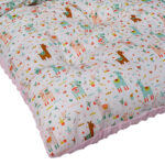 Βαμβακερό μαξιλάρι δαπέδου 2 όψεων με Lama Cactus Party White print | Karfitsomenosgatos