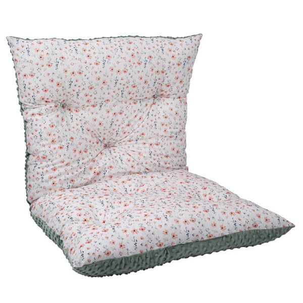 Βαμβακερό μαξιλάρι δαπέδου 2 όψεων με Salmon Daisy print | Karfitsomenosgatos