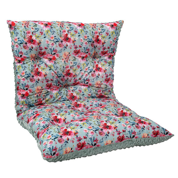 Βαμβακερό μαξιλάρι δαπέδου 2 όψεων με Watercolour Flowers Μint print | Karfitsomenosgatos