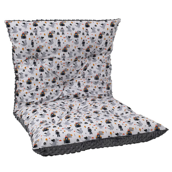 Βαμβακερό μαξιλάρι δαπέδου 2 όψεων με Knight Castle print | Karfitsomenosgatos