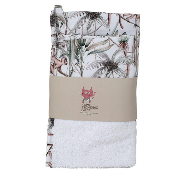 Σετ Πετσέτες από βαμβάκι Oeko-Tex με Jungle Animals print