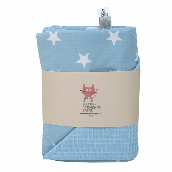 Βρεφική πικέ κουβέρτα με print Αστέρια | Karfitsomenosgatos