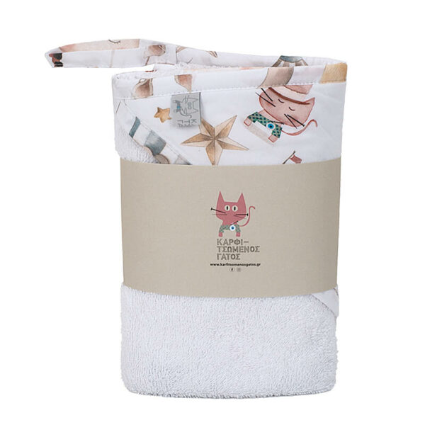 Βρεφική μπουρνουζοπετσέτα από βαμβάκι Oeko-Tex με Circus print