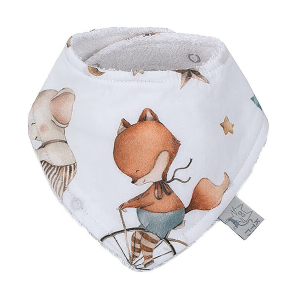 Βρεφική σαλιάρα από βαμβάκι Oeko-Tex με Circus print | Karfitsomenosgatos