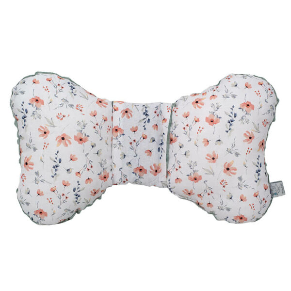 Βρεφικό μαξιλάρι Wings για το καρότσι με print Salmon Daisy | Karfitsomenosgatos