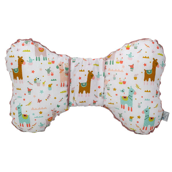 Βρεφικό μαξιλάρι Wings για το καρότσι με print Lama Cactus Party White Karfitsomenosgatos