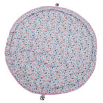 Στρώμα Παιχνιδιού-Τσάντα Αποθήκευσης 2 σε 1 από βαμβάκι με Flowers White print | Karfitsomenosgatos