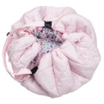 Στρώμα Παιχνιδιού-Τσάντα Αποθήκευσης 2 σε 1 από βαμβάκι με Flowers White print | Karfitsomenosgatos