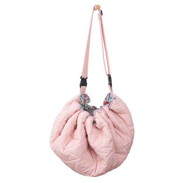 Στρώμα Παιχνιδιού-Τσάντα Αποθήκευσης 2 σε 1 από βαμβάκι με Watercolour Flowers Μint print | Karfitsomenosgatos