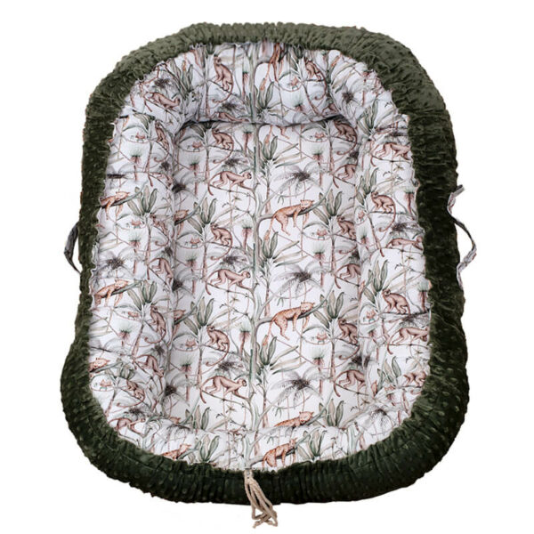 Βρεφική φωλίτσα από βαμβάκι Oeko-Tex με print Jungle Animals | Karfitsomenosgatos