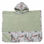 Παιδικό πόντσο θαλάσσης από βαμβάκι Oeko-Tex με Jungle Animals print | Karfitsomenosgatos