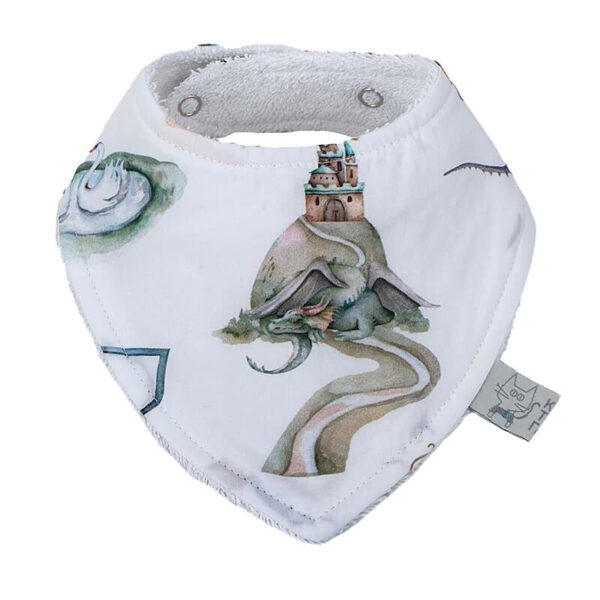 Βρεφική σαλιάρα από βαμβάκι Oeko-Tex με Fairytale print | Karfitsomenosgatos