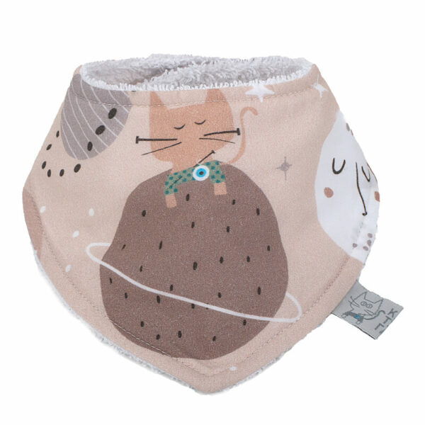 Βρεφική σαλιάρα από βαμβάκι Oeko-Tex με Sleeping Planets print